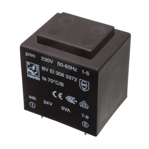 BVEI3063367 - 15V / 200 mA 3VA transzformátor - HAHN