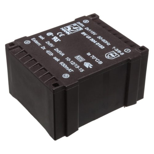 BVUI3040153 - 2 X 9V / 555 mA 10VA ,FLAT-type , Primér: 2 X 115V transzformátor - HAHN