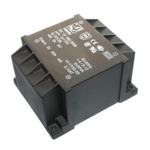 BVUI4820009 - 2 X 12V / 2500 mA 60VA ,FLAT-type , Primér: 2 X 115V transzformátor - HAHN
