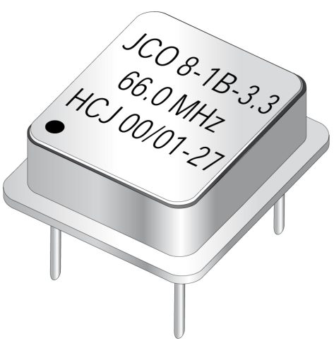 O1,84320-JCO8-2-B - 1.8432MHz 100ppm DIL8 fémházas oszcillátor - JAUCH