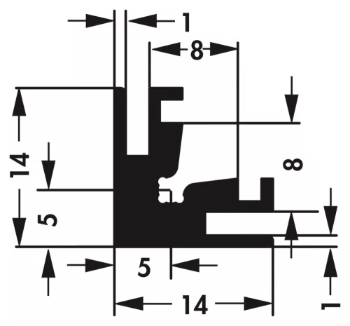 GB 1-1000 SA 1m-es sarokprofil - FISCHER ELEKTRONIK - GB11000SA