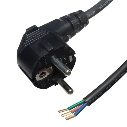 Netzkabel 2m 3x0.75mm² mit Stecker CEE 7/7 90°