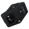 4304.6090 - beépíthető hálózati dugó, + biztosíték foglalat és kapcsoló, 4.8mm FASTON 250V/6,3A - SCHURTER