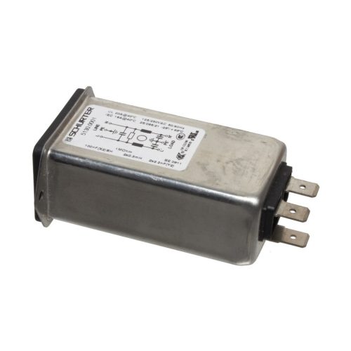 5130.0001 - csatlakozó aljzat zavarszűrővel 250V/20A 2x0.3mH 100nF+2x2.2nF+1MOhm - SCHURTER