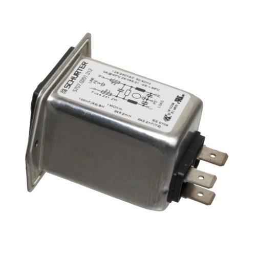 5707.0201.312 - csatlakozó aljzat zavarszűrővel, 2x biztosíték ház 250V/2A, 2x5.2mH, +100nF+2x2.2nF+1MOhm - SCHURTER