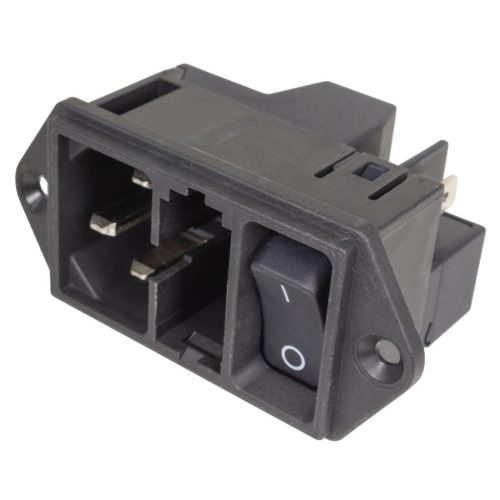 DD11.0121.1111 - hálózati csatlakozó dugó, beépíthető, 250V/7A, biztosíték fedő:4301-1401 - SCHURTER