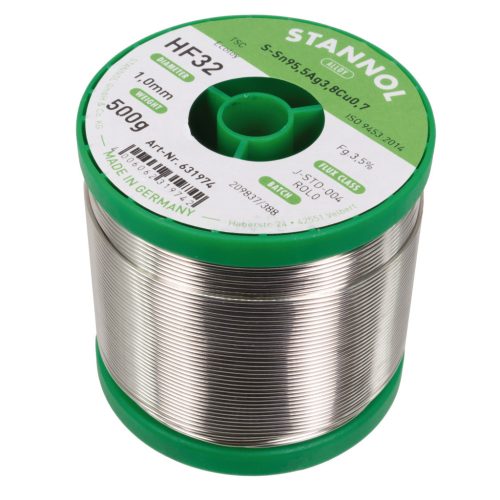 Lötdraht 1.0mm 500gr Sn95 Ag3.8 Cu0.7 HF32 - STANNOL - 631974