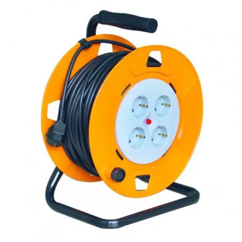 Kábeldob 40m kábellel, 4 aljzattal