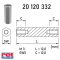   20 120 332 - fém távtartó L=12mm anya/anya, M3, hatszög, menet=12mm - HSTRONIC