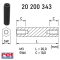   20 200 343 - műanyag távtartó L=20mm anya/anya, M3/6mm - HSTRONIC