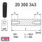   20 300 343 - műanyag távtartó L=30mm anya/anya, M3/6mm - HSTRONIC