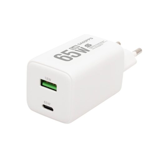SA 65PPS - Egyéb, USB hálózati töltő, gyorstöltés, 65W max. USB-A/USB-C - NONAME