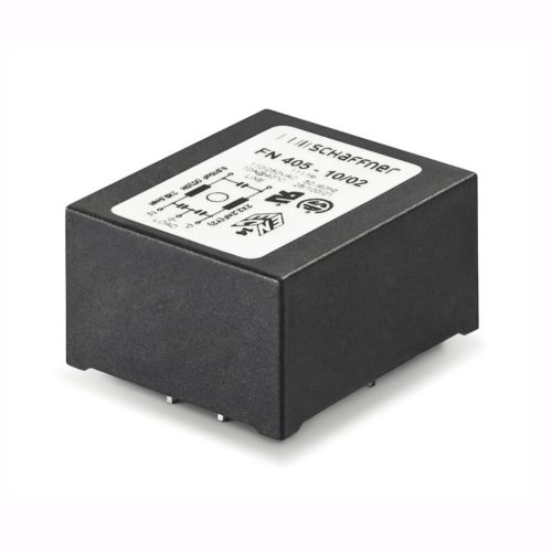 FN 405-1-02 - Hálózati zavarszűrő NYÁK-ba, 2x10mH 15nF 2x2,2nF 250V/1A - SCHAFFNER