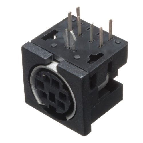 MDJ-006-RN01-AG - Mini-DIN aljzat 6-pólusú NYÁK-ba 90° - E-TEC