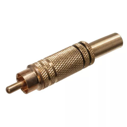 RCA dugó aranyozott fém törésgátlóval fekete - NONAME