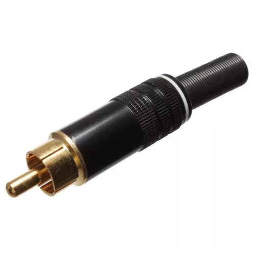 RCA dugó fém fekete törésgátlóval fekete ház, fekete törésgátló - NONAME