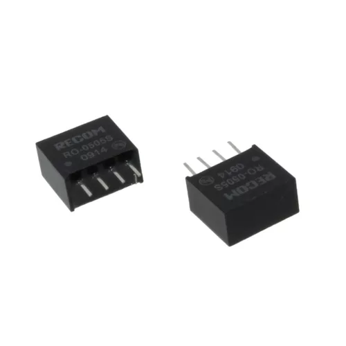 RO-1205S - 1W Vin=12V Vout=5V Iout=200mA SIP4, 1KV szigetelt DC/DC-átalakító - RECOM