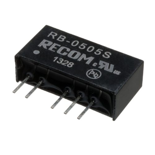 RB-0512D - 1W Vin=5V Vout=2x12V Iout=2x42mA ~SIL7, 1KV szigetelt DC/DC-átalakító - RECOM