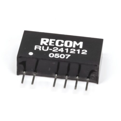 RU-241212 - 1W Vin=24V Vout=12+12V Iout=42+42mA SIL7, 1KV szigetelt DC/DC-átalakító - RECOM