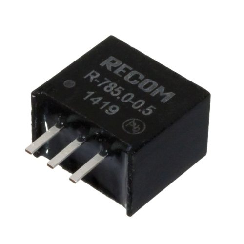 R-783.3-0.5 - Vin=4.75-34V Vout=3.3V Iout=500mA SIP3,78XX lábkompatibilis DC/DC-átalakító - RECOM
