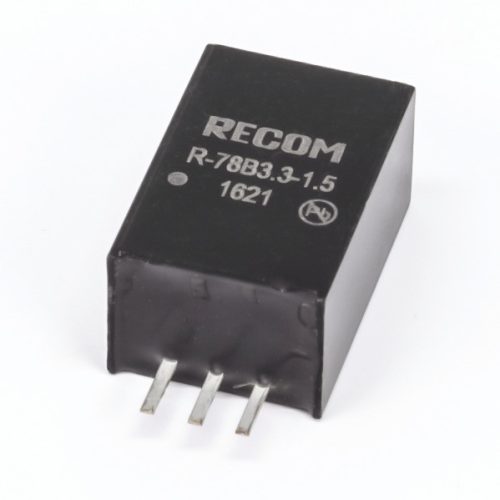 R-78B3.3-1.5 - Vin=4.75-18V Vout=3.3V Iout=1.5A SIP3,78XX lábkompatibilis DC/DC-átalakító - RECOM