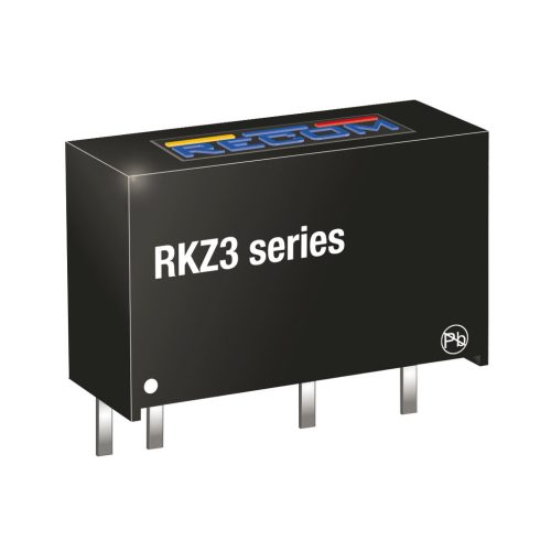 RKZ3-2412S - 3W Vin=24V Vout=12V Iout=250mA ~SIL7, 3KV szigetelt DC/DC-átalakító - RECOM