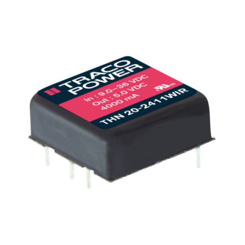 THN 20-7213WIR - 20W Vin=36-160V Vout=15V Iout=1.33A, 3KV szigetelt, fém 1x1 inch DC/DC-átalakító - TRACOPOWER