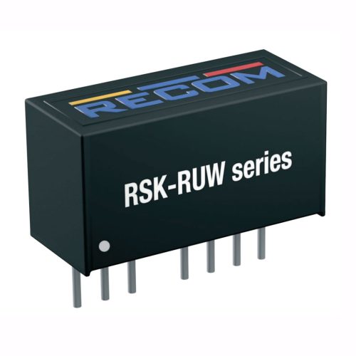 RSK-2412SRUW/H3/ADJ - DC/DC-konverter 2W vin=4.5-36V 8xVin tartomány, Vout=3.3-17V SIP8, 3KV szigetelt - RECOM