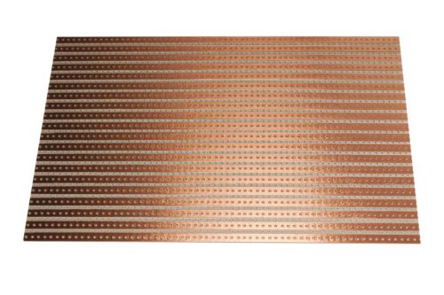 VK711-4 - 160x100mm egyoldalas forrpontos/sávos (folyamatos sávok RM=5.08mm) lyuk RM=2.54mm próba NYÁK - RADEMACHER