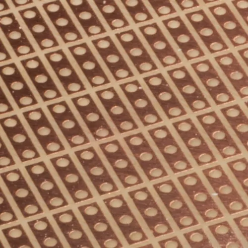 VK790-6 - Próba NYÁK 200x100mm egyoldalas forrpontos/sávos (3 lyuk/1 sáv), lyuk RM=2.54mm - RADEMACHER