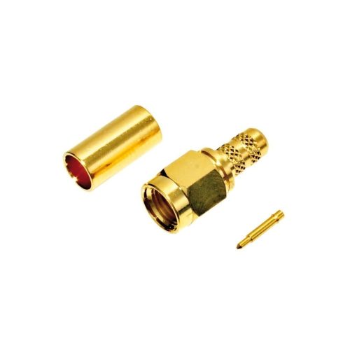 SMA1111A1-3GT50G-1-50 - SMA dugó, crimp, lengő, RG58 szigetelő:TEFLON - AMPHENOL