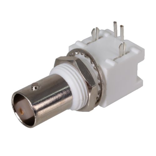 B6252H7-NPP3G-50 - BNC 90° 50Ohm aljzat, NYÁK-ba BNC szigetelő:POLYPROPYLENE - AMPHENOL