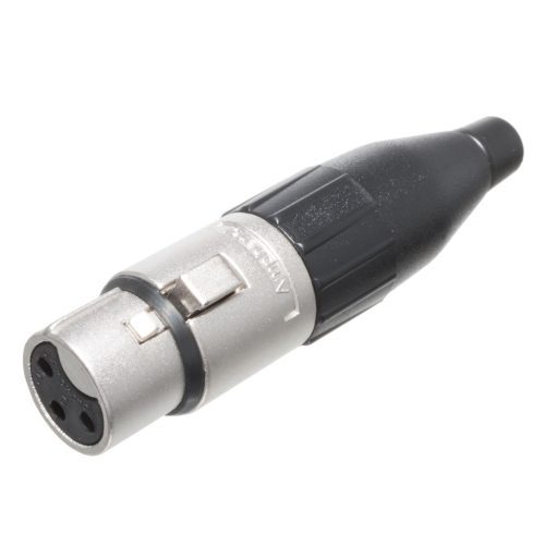 AC3F - XLR 3-pólusú aljzat, lengő fémszínű - AMPHENOL