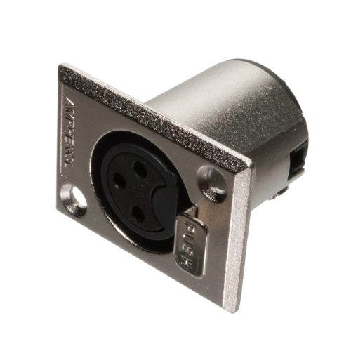 AC3FPZ - XLR 3-pólusú aljzat, szerelhető fémszínű - AMPHENOL