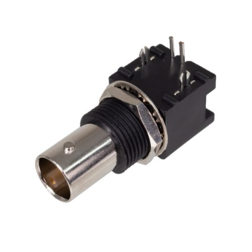 B6252H8-NPP3G-75T - BNC 90° 75Ohm aljzat, NYÁK-ba BNC szigetelő:POLYPROPYLENE - AMPHENOL