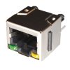 RJHSE3381 - RJ45 8-pólusú aljzat NYÁK-ba árnyékolt zöld+sárga LED - AMPHENOL