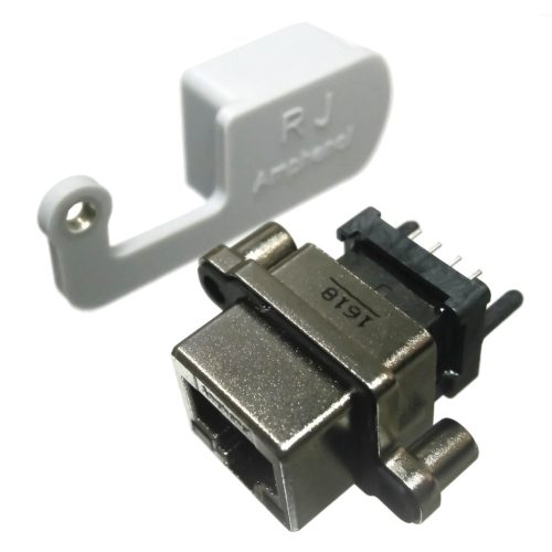 MRJ-5180-MF - RJ45 aljzat NYÁK-ba, álló,Porvédő kupakkal, IP67 - AMPHENOL