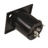 AC4FPZB - XLR 4-pólusú aljzat, szerelhető fekete, ezüstözött - AMPHENOL