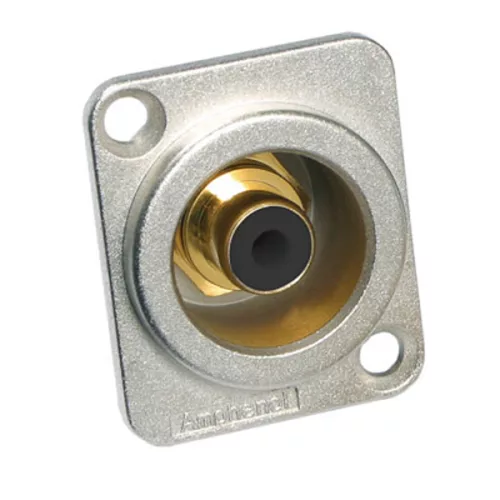 ACJD-BLK - RCA aranyozott fekete aljzat, szerelhető - AMPHENOL