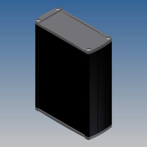 TEKAL32.29 - extrudált fém műszerdoboz 145x106x46mm asztali fekete/sötétszürke - TEKO