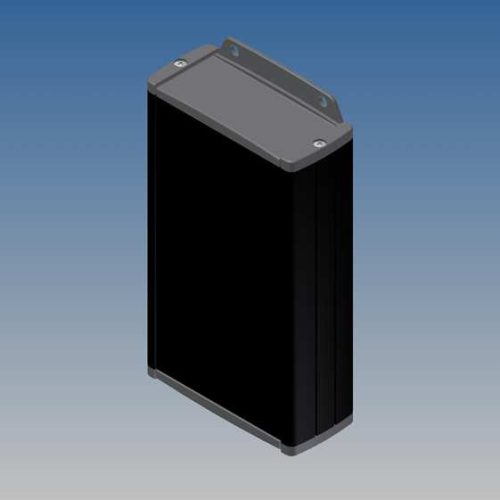 TEKAL22/E.29 - extrudált fém műszerdoboz 145x86x37mm, ALU szerelhető fali fekete/sötétszürke - TEKO