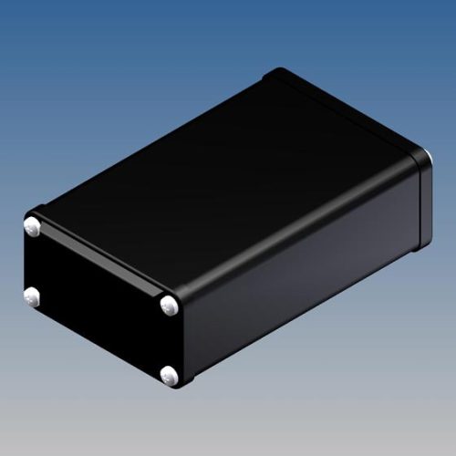 MTK465.9 - extrudált fém műszerdoboz ALU Profildoboz 43x68x23mm,(RAL9004) fekete, fém dobozvég - TEKO