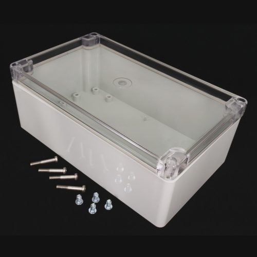 02221100 - M221G EUROMAS műszerdoboz, 200x120x75mm, polikarbonát, fali, átlátszó fedő, szürke, IP66 - BOPLA