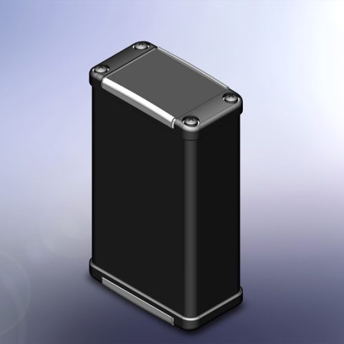 MTK465PK.9 - extrudált fém műszerdoboz ALU Profildoboz 75x44x24mm,(RAL9004) fekete, műanyag dobozvég IP65 - TEKO