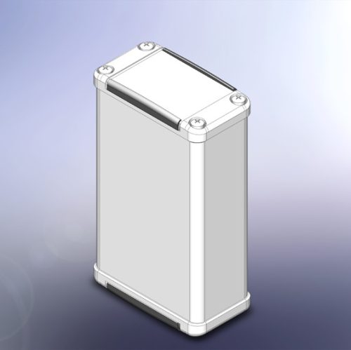 MTK465PK.1 - extrudált fém műszerdoboz ALU Profildoboz 75x44x24mm,(RAL9006) szürke műanyag dobozvég IP65 - TEKO