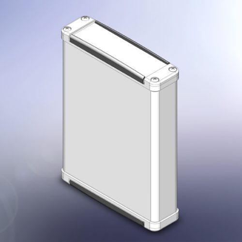 MTK680PK.1 - extrudált fém műszerdoboz ALU Profildoboz 66x83x18mm,(RAL9006) szürke műanyag dobozvég IP65 - TEKO