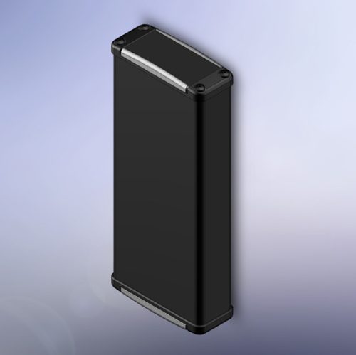 MTK5110PK.9 - extrudált fém műszerdoboz ALU Profildoboz 120x52x21mm, RAL9004 fekete, műanyag dobozvég IP65 - TEKO