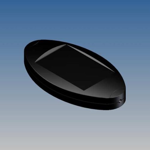 OVO-2IR.9 - TEKO műszerdoboz, 95,5x51x16,5mm kézi Ovális fekete IR 3mm LED nyílással - TEKO